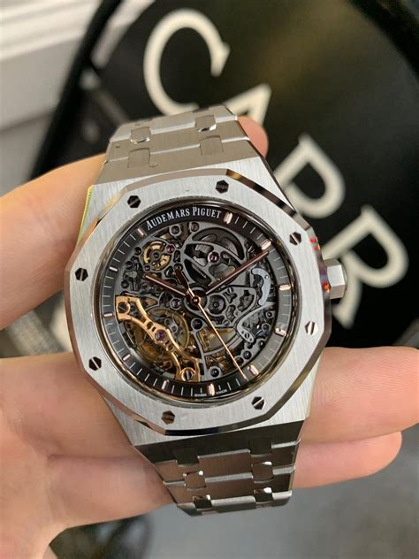 audemars piguet royal oak 15407st skeleton stainless steel|Audemars Piguet royal oak double balance wheel openworked.